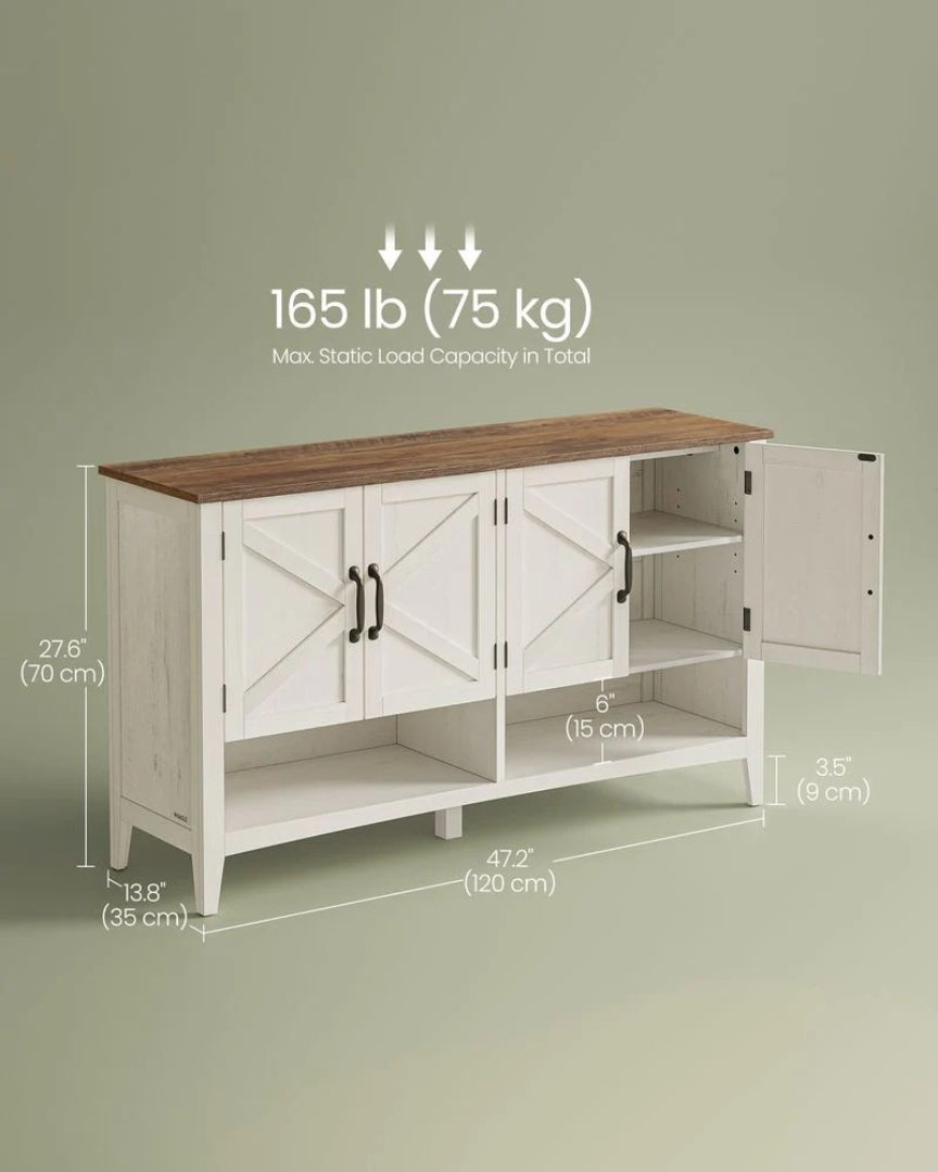 3 Tier Shoe Cabinet With Adjustable Shelf, Farmhouse Storage Unit