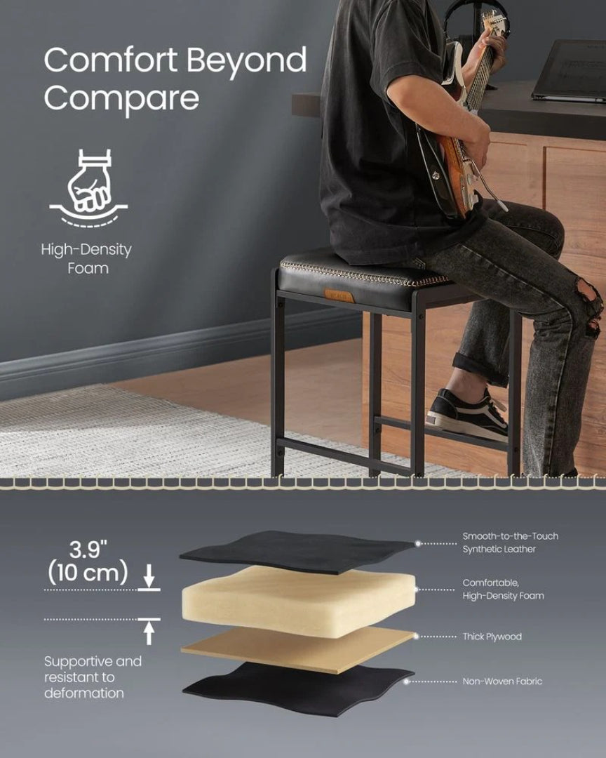 Counter Height Bar Stools with Back, Upholstered Kitchen Stools Set