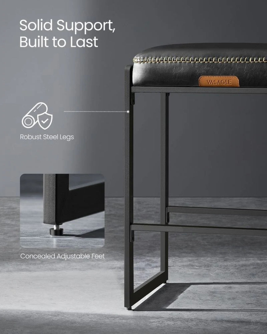 Counter Height Bar Stools with Back, Upholstered Kitchen Stools Set