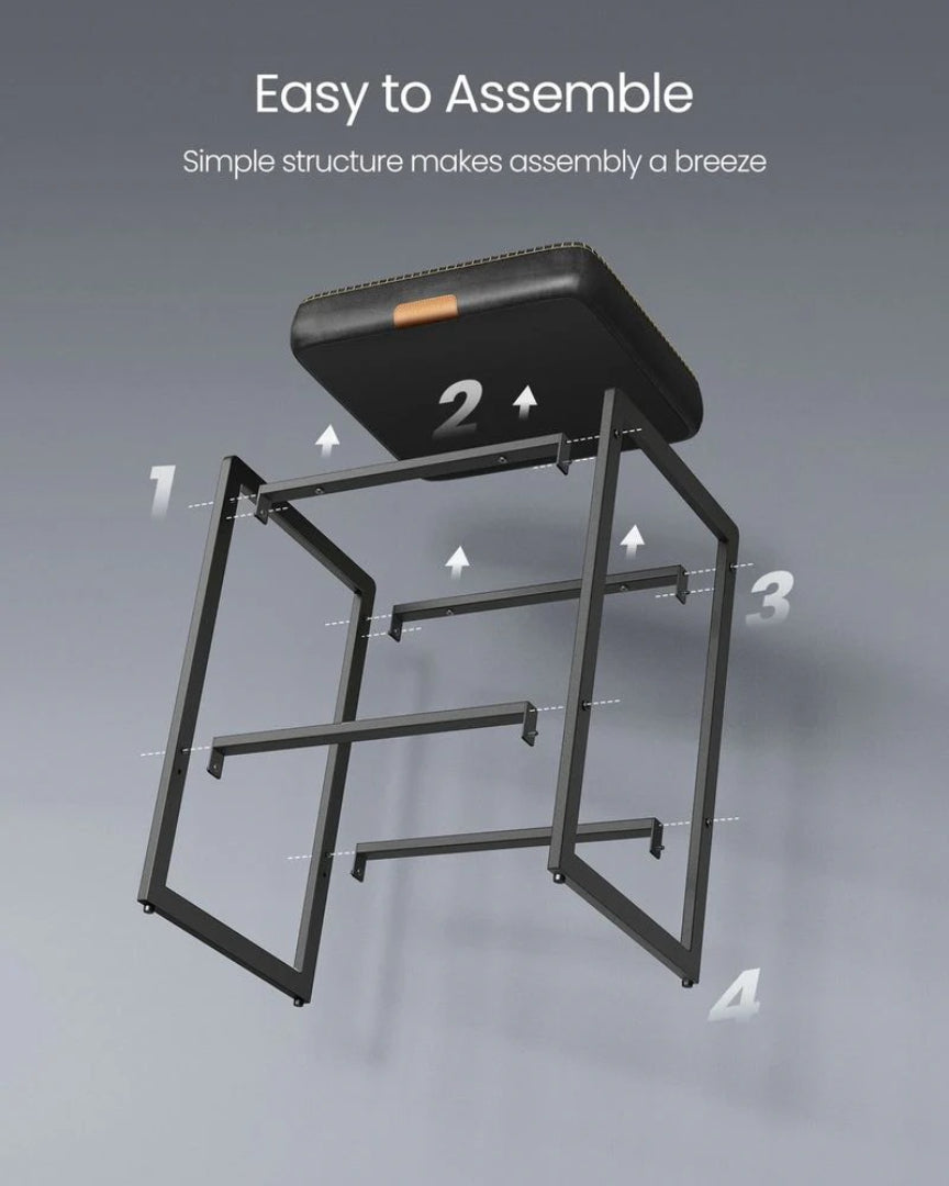 Counter Height Bar Stools with Back, Upholstered Kitchen Stools Set