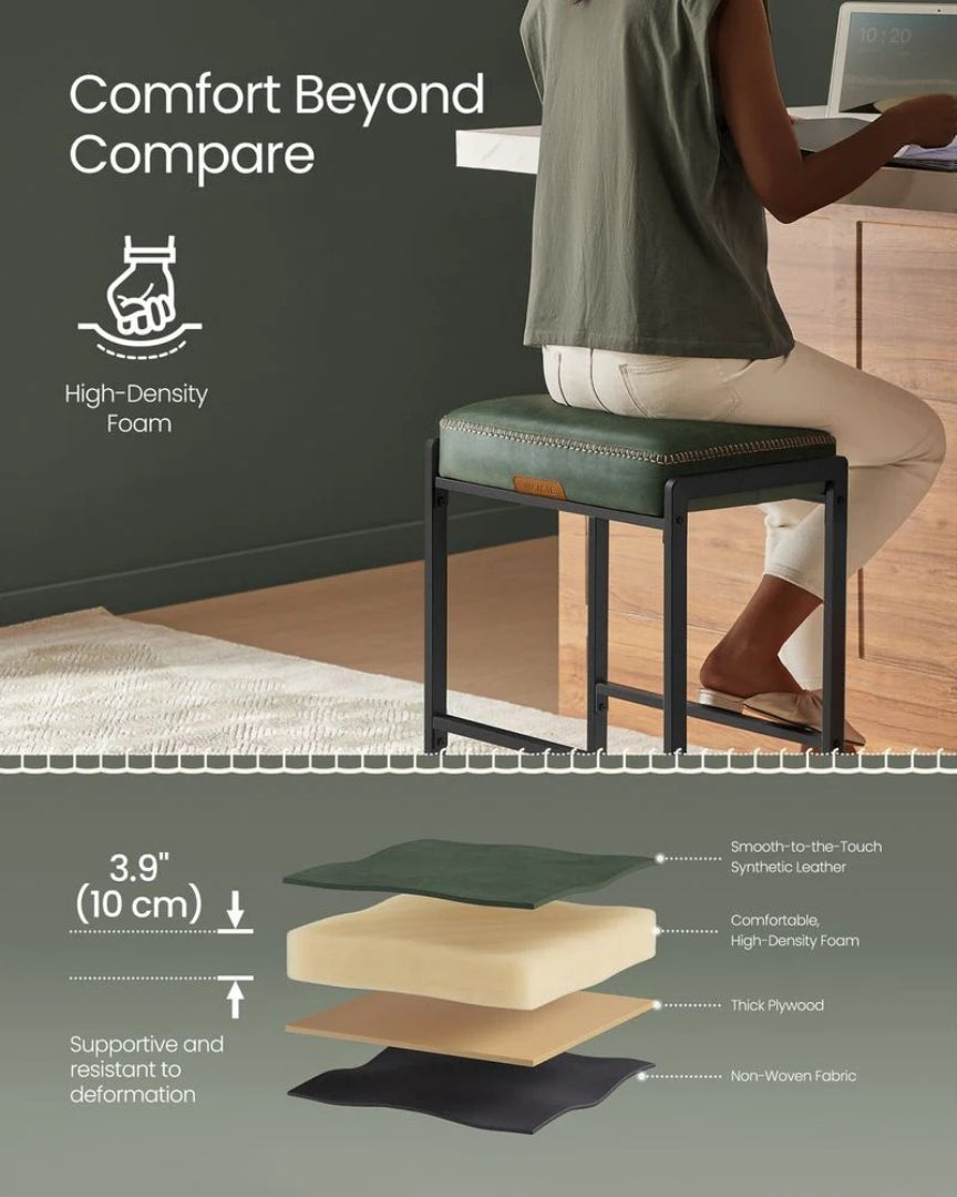 Counter Height Bar Stools with Back, Upholstered Kitchen Stools Set