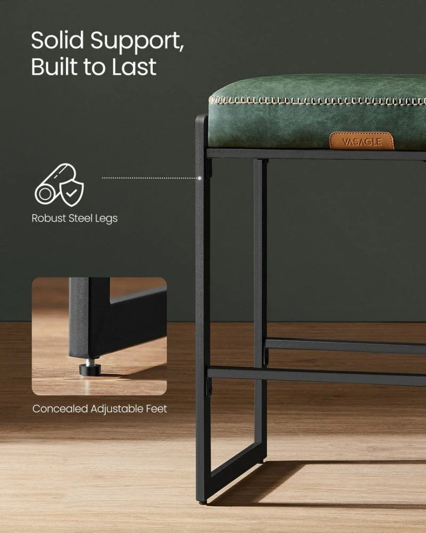 Counter Height Bar Stools with Back, Upholstered Kitchen Stools Set