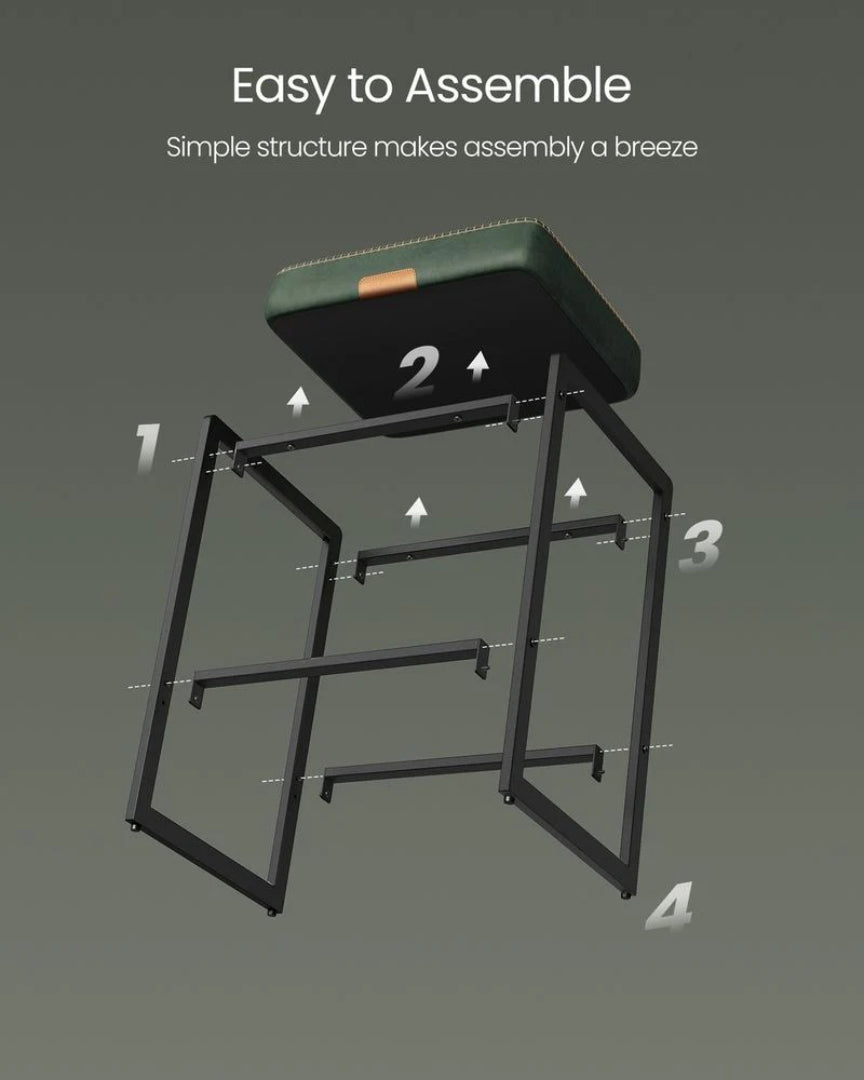 Counter Height Bar Stools with Back, Upholstered Kitchen Stools Set