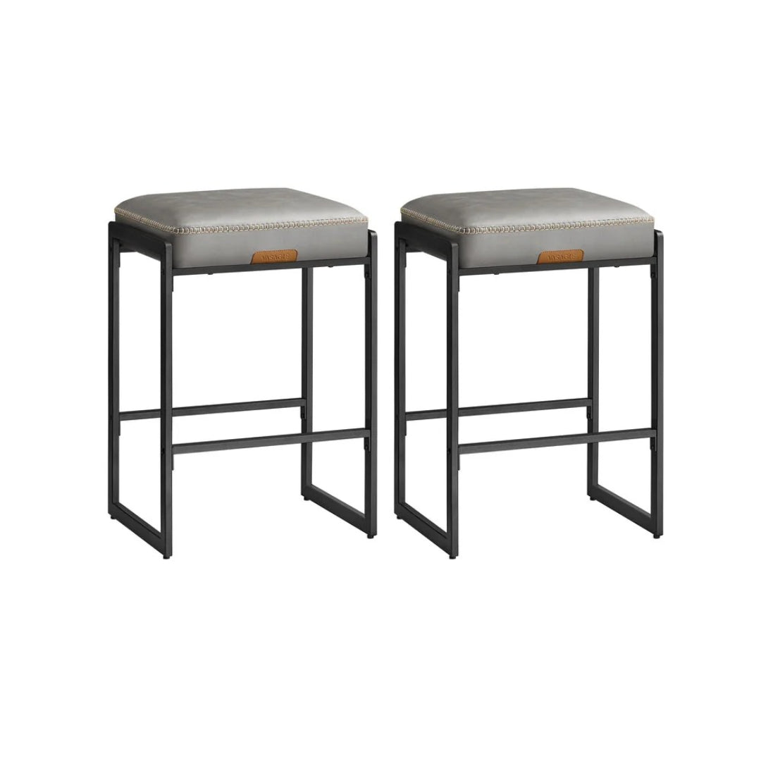 Counter Height Bar Stools with Back, Upholstered Kitchen Stools Set