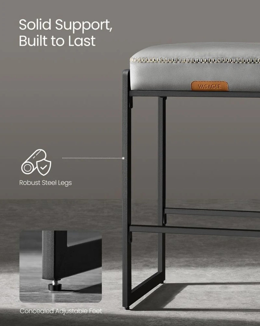 Counter Height Bar Stools with Back, Upholstered Kitchen Stools Set