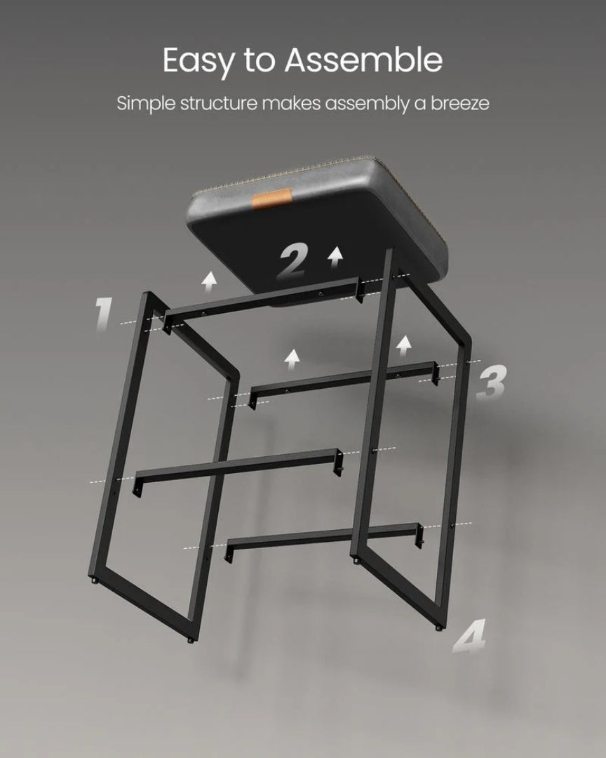 Counter Height Bar Stools with Back, Upholstered Kitchen Stools Set