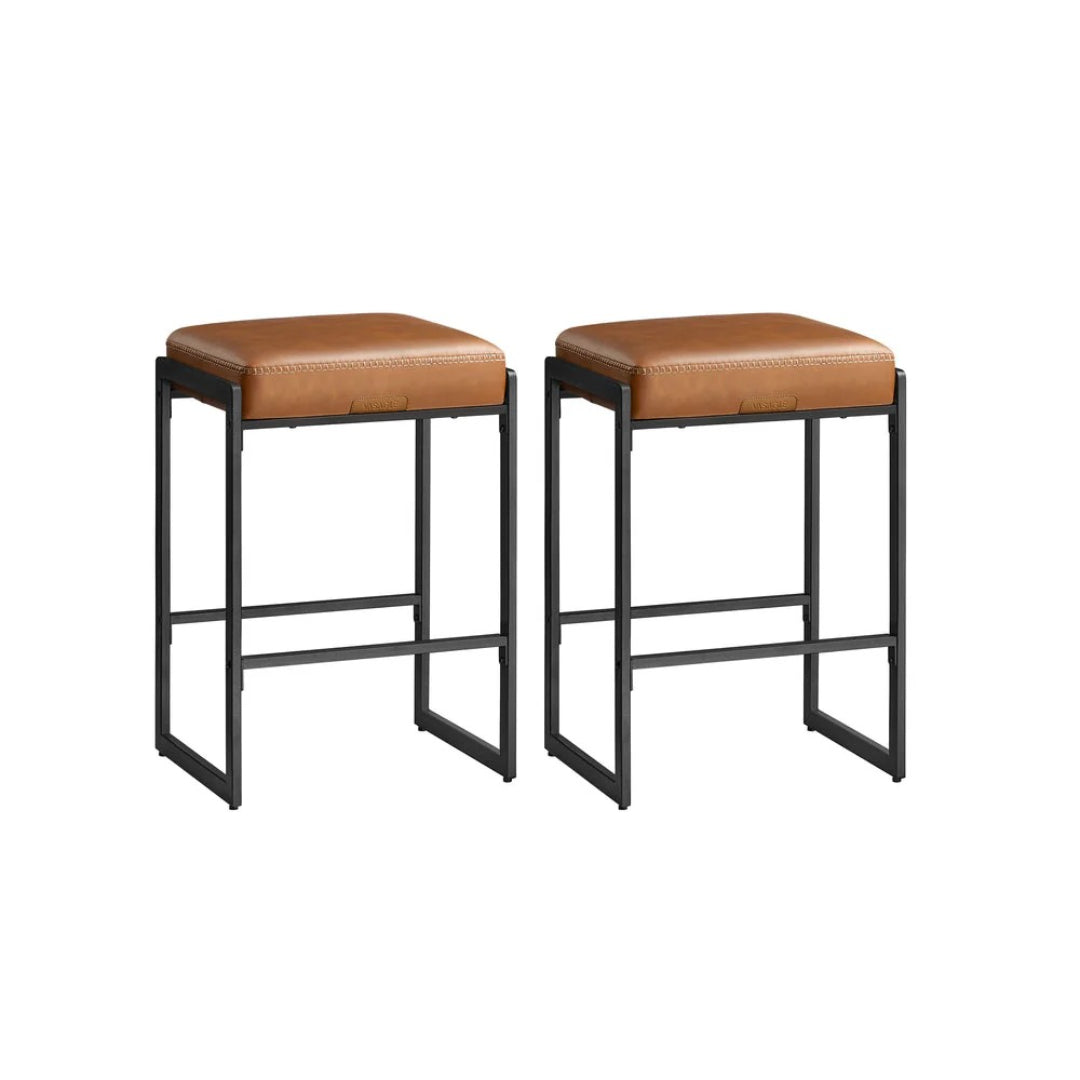 Counter Height Bar Stools with Back, Upholstered Kitchen Stools Set