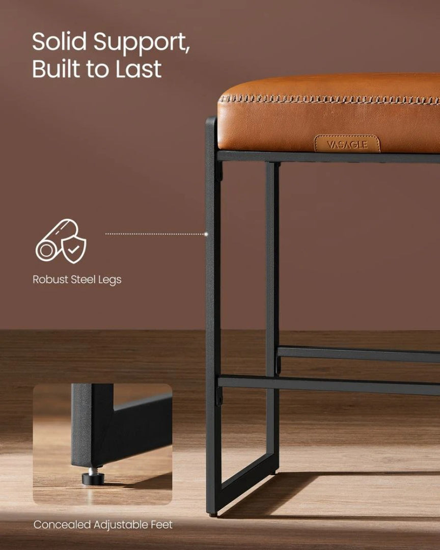 Counter Height Bar Stools with Back, Upholstered Kitchen Stools Set