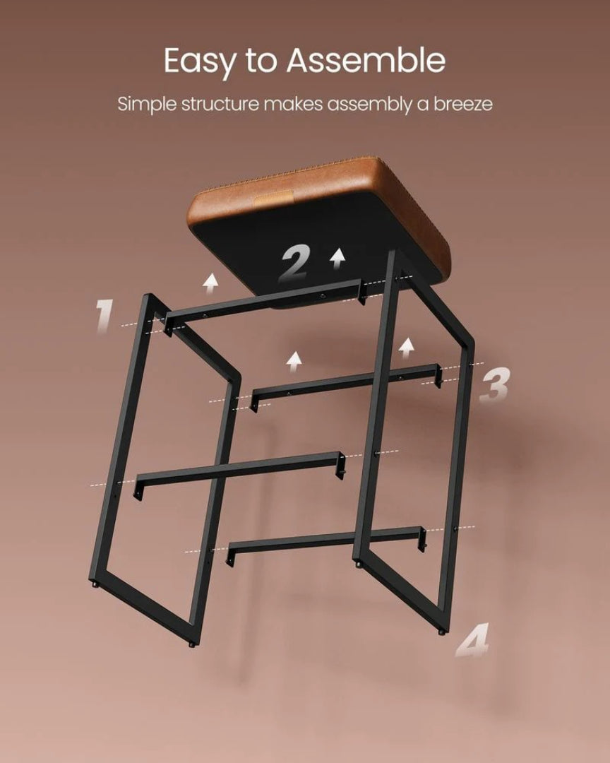 Counter Height Bar Stools with Back, Upholstered Kitchen Stools Set