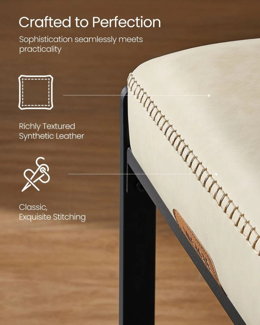 Counter Height Bar Stools with Back, Upholstered Kitchen Stools Set