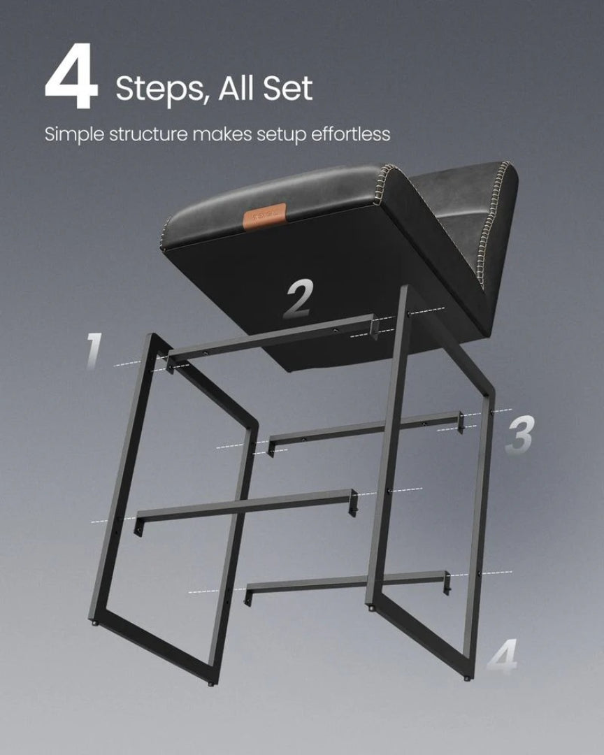 Counter Height Bar Stools Set of 2 with Back and Upholstered Seats