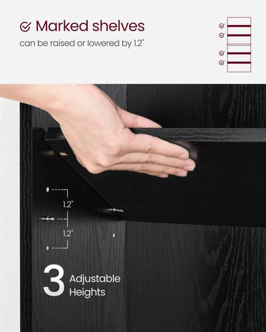 6 Tier Open Bookcase With Adjustable Storage Shelves