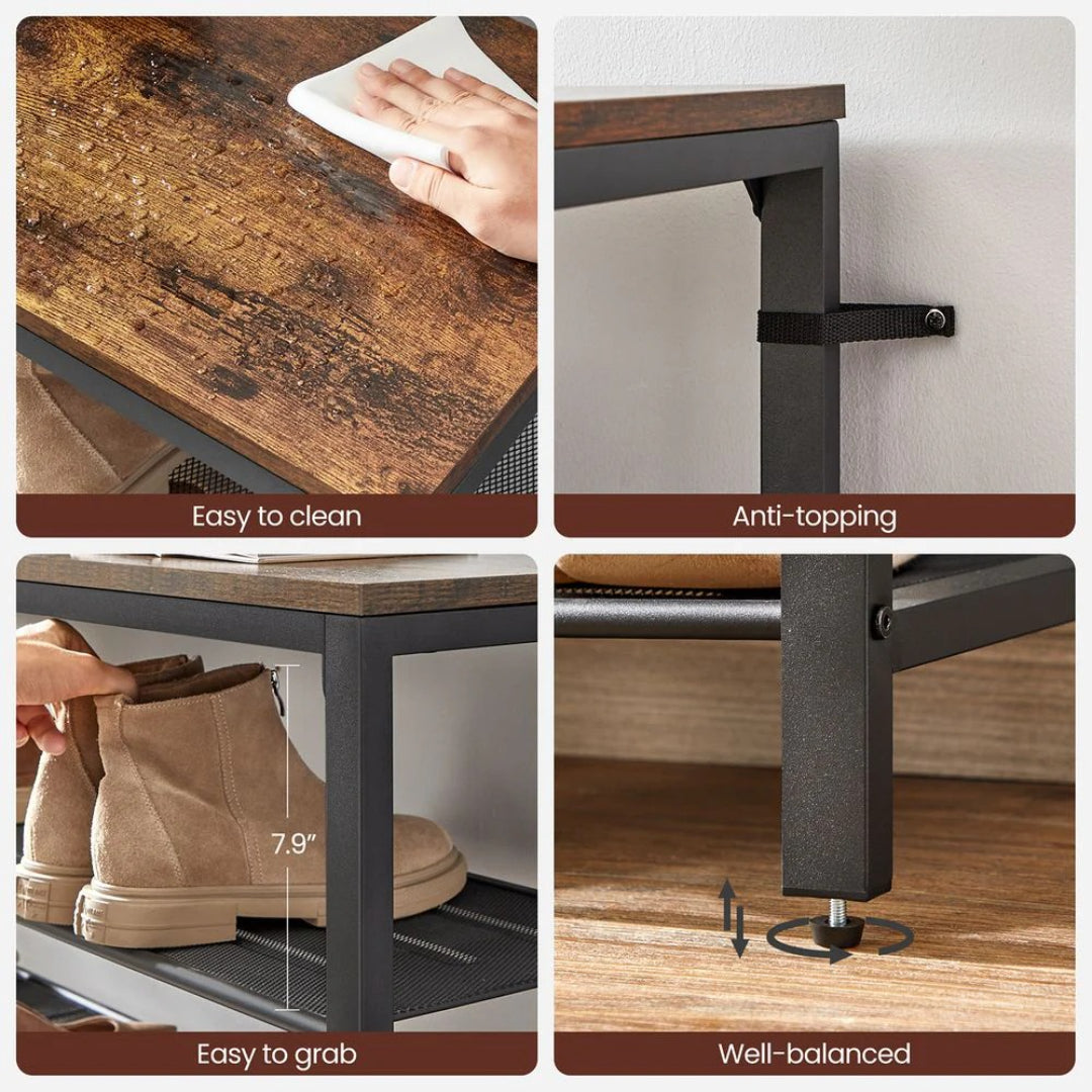 6/8 Tier Shoe Rack With Metal Shelves, 39.4 Inch Wide Organizer