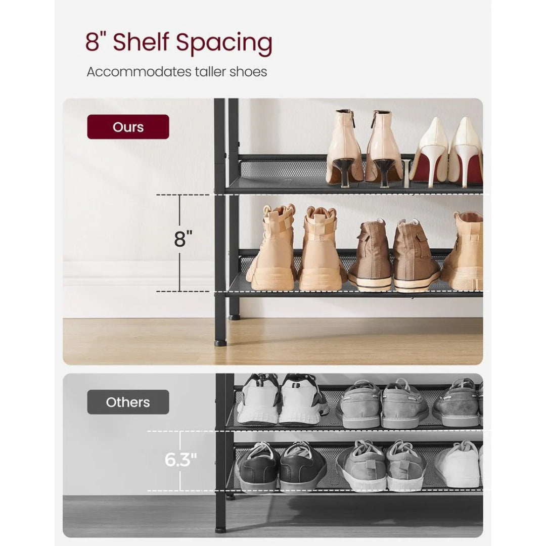 4 Tier Shoe Rack With Storage Top Shelf Entryway Organizer
