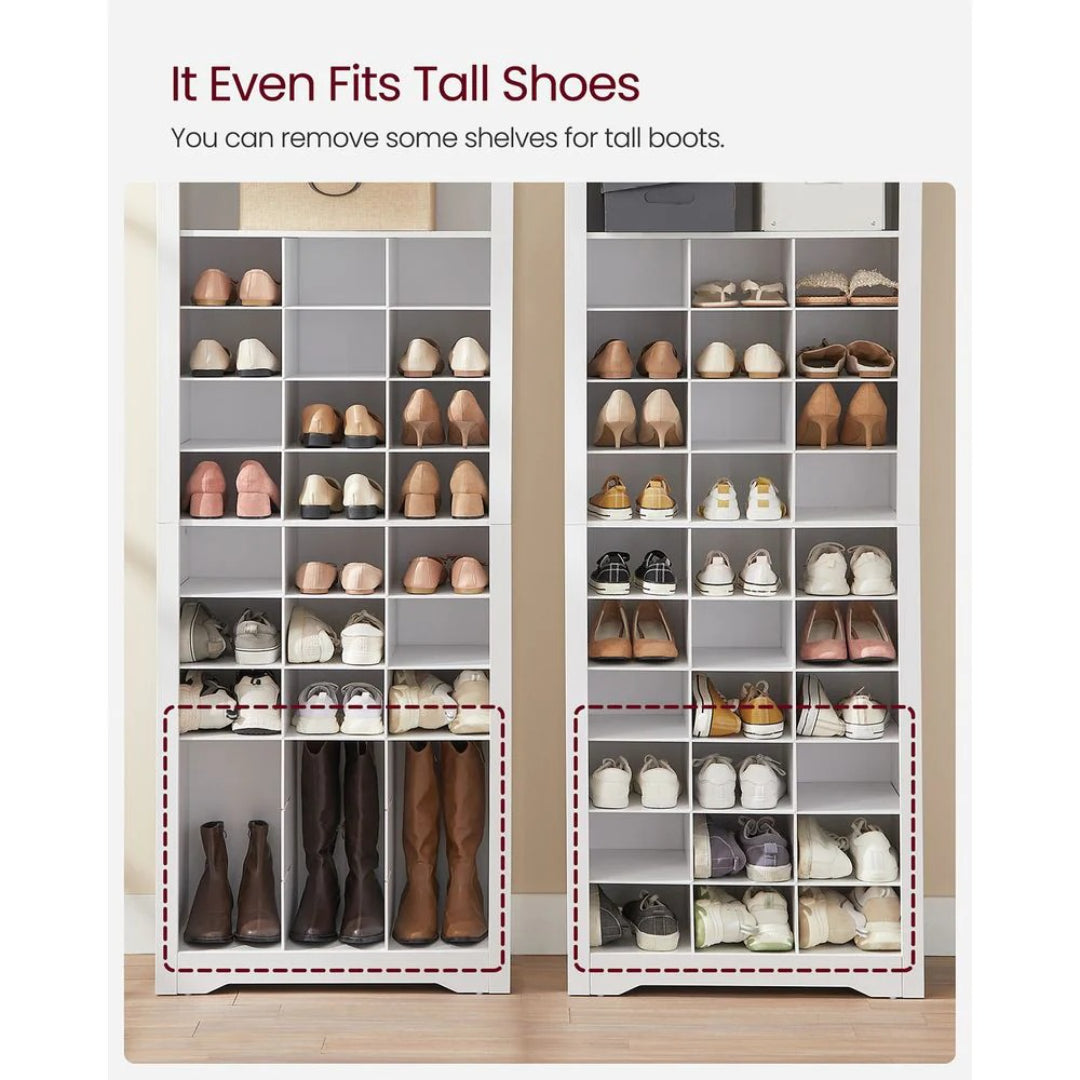10 Tier Shoe Rack Organizer With Storage Compartments, Tall Unit