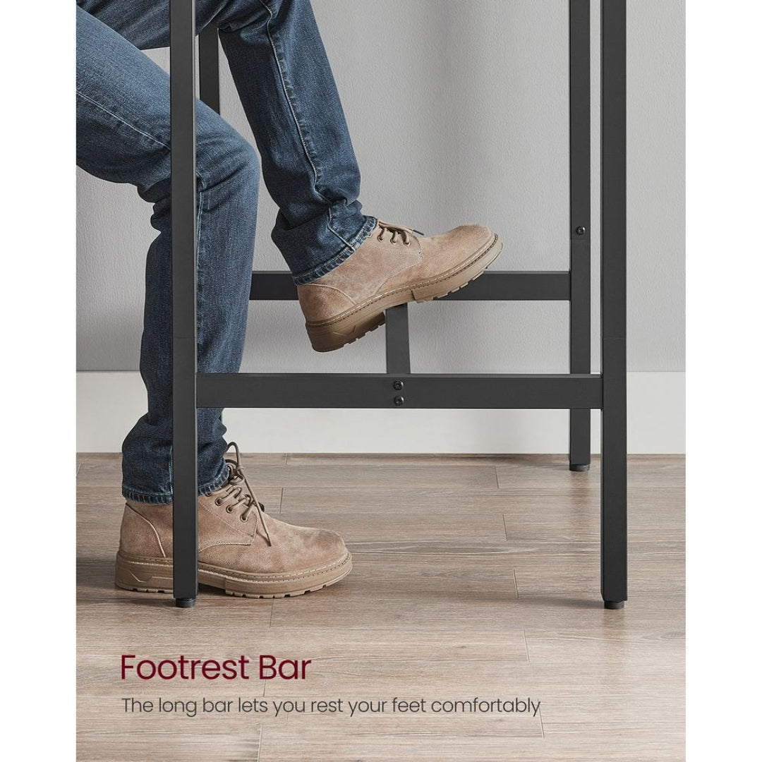 High Top Bar Table, Industrial Square Pub Table with Steel Frame