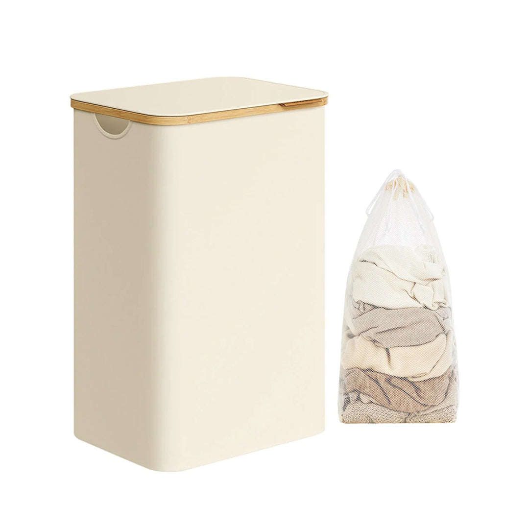 Slim Laundry Hamper With Lid 34.3 Gallon 2 Section Sorter