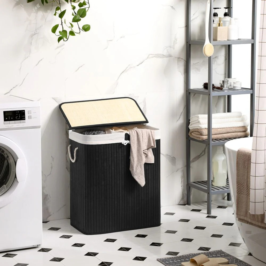 Laundry Hamper With Lid 2 Section 21.99 Gallon Sorter