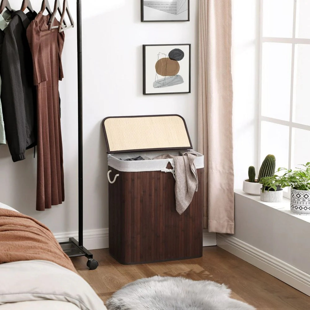 Laundry Hamper With Lid 2 Section 21.99 Gallon Sorter
