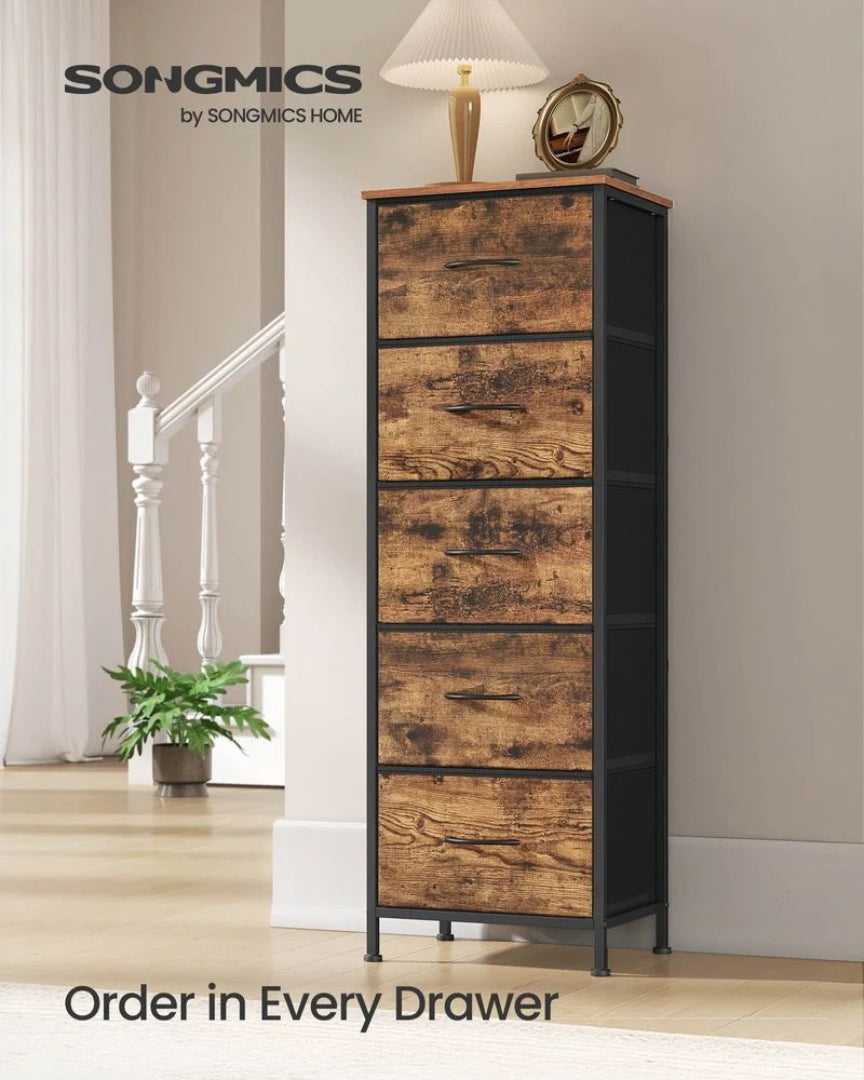 5 Drawer Dresser Storage Organizer With Steel Frame 46 Inch