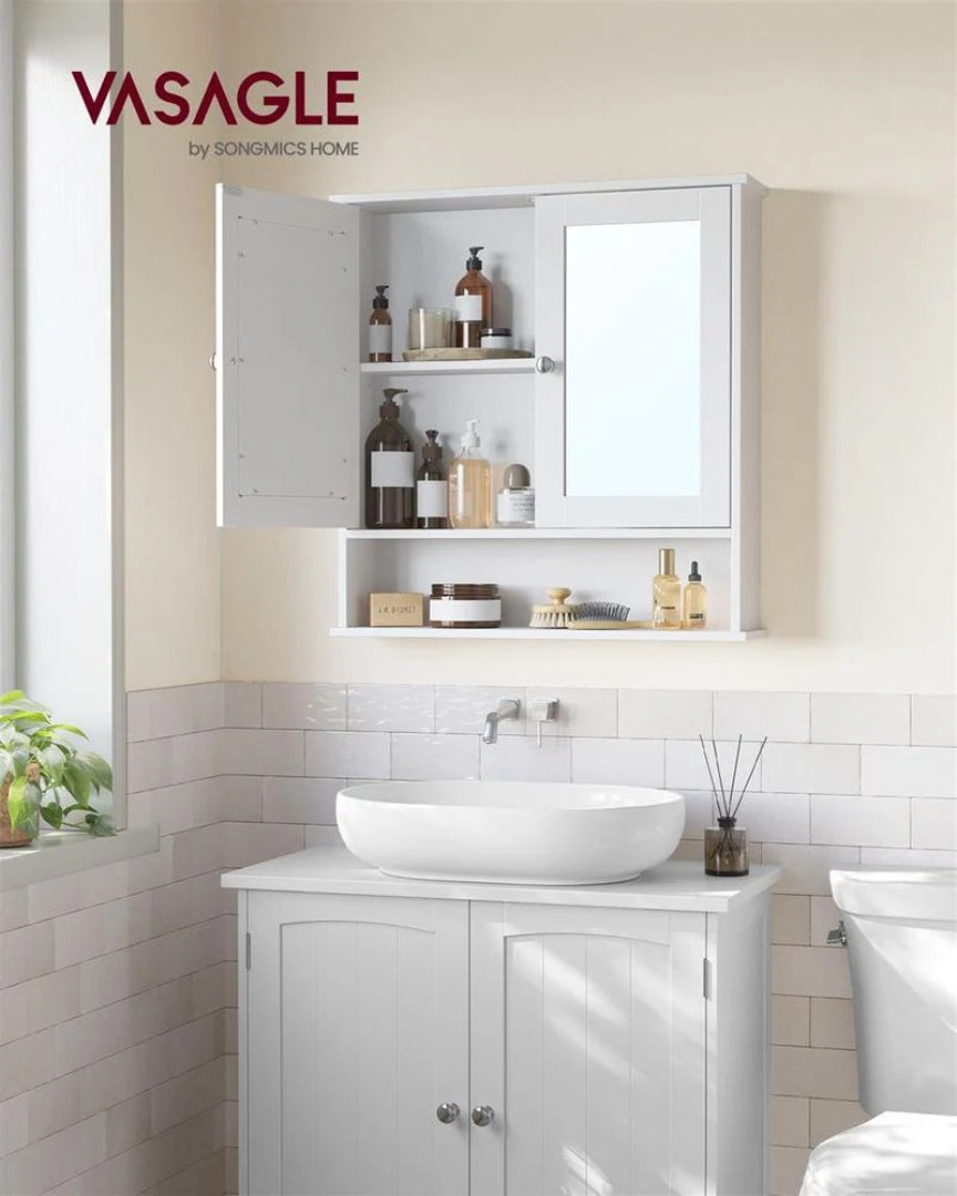 Bathroom Cabinet With Mirror Wall Mounted Storage 22.2in Wide