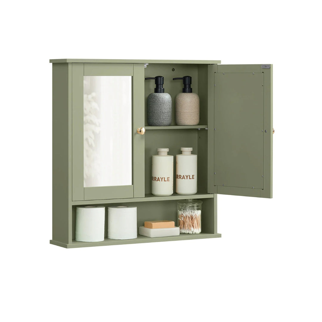 Bathroom Cabinet With Mirror Wall Mounted Storage 22.2in Wide