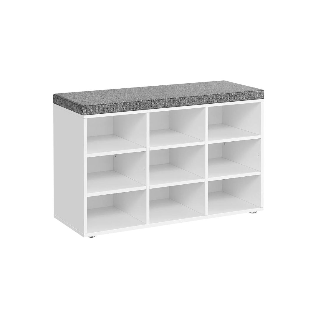 Shoe Storage Bench With Cushion, 9/10/12 Compartments Organizer