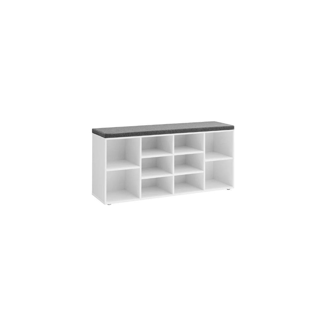 Shoe Storage Bench With Cushion, 9/10/12 Compartments Organizer
