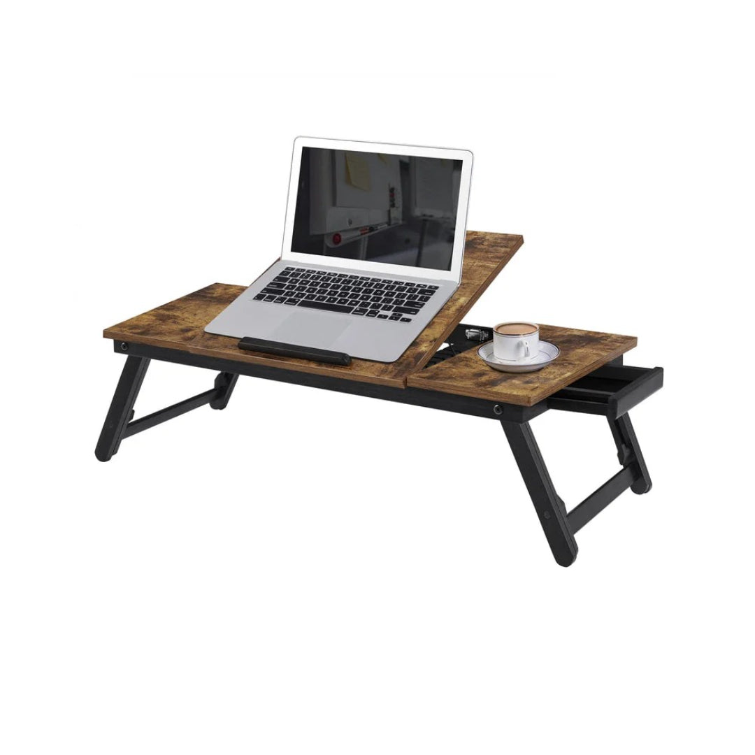 Adjustable Laptop Table With Tilt Top & Foldable Legs Bed Tray