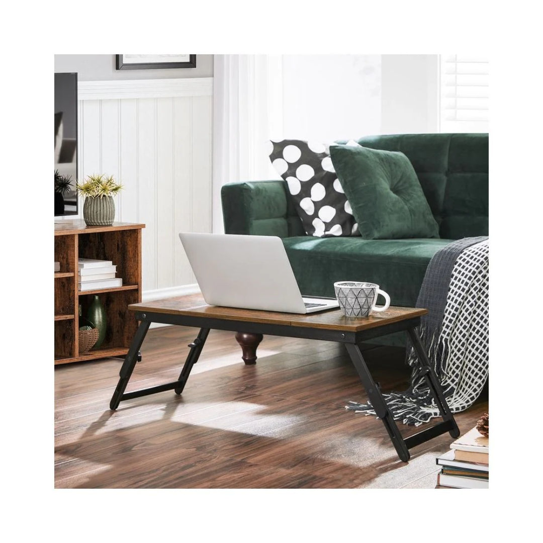 Adjustable Laptop Table With Tilt Top & Foldable Legs Bed Tray