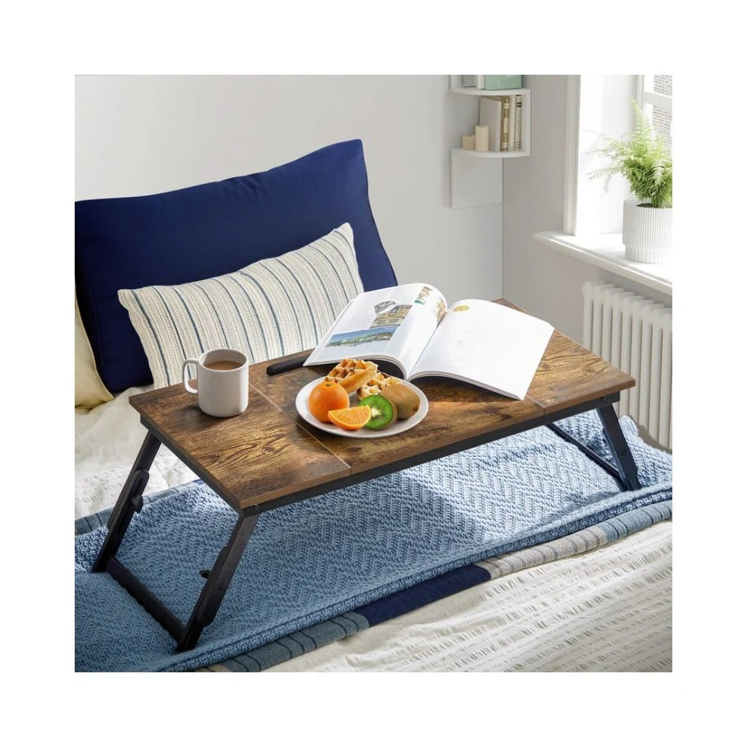Adjustable Laptop Table With Tilt Top & Foldable Legs Bed Tray