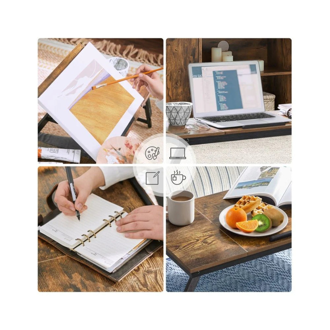 Adjustable Laptop Table With Tilt Top & Foldable Legs Bed Tray