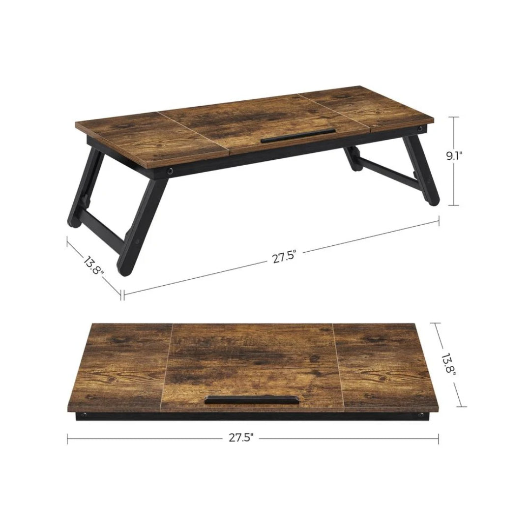 Adjustable Laptop Table With Tilt Top & Foldable Legs Bed Tray
