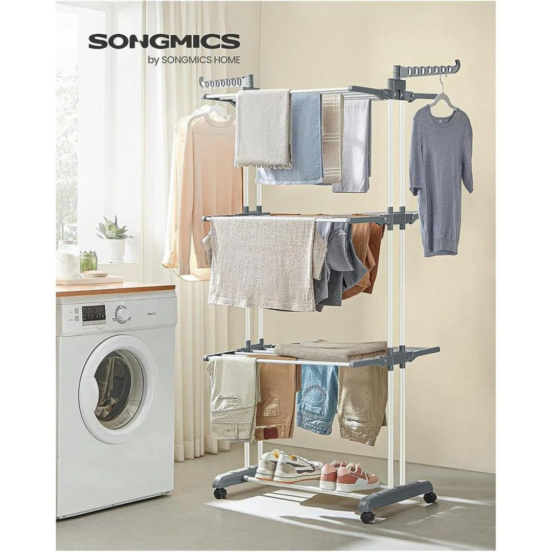 Clothes Drying Rack 4-Tier Foldable Laundry Stand 67.7in High
