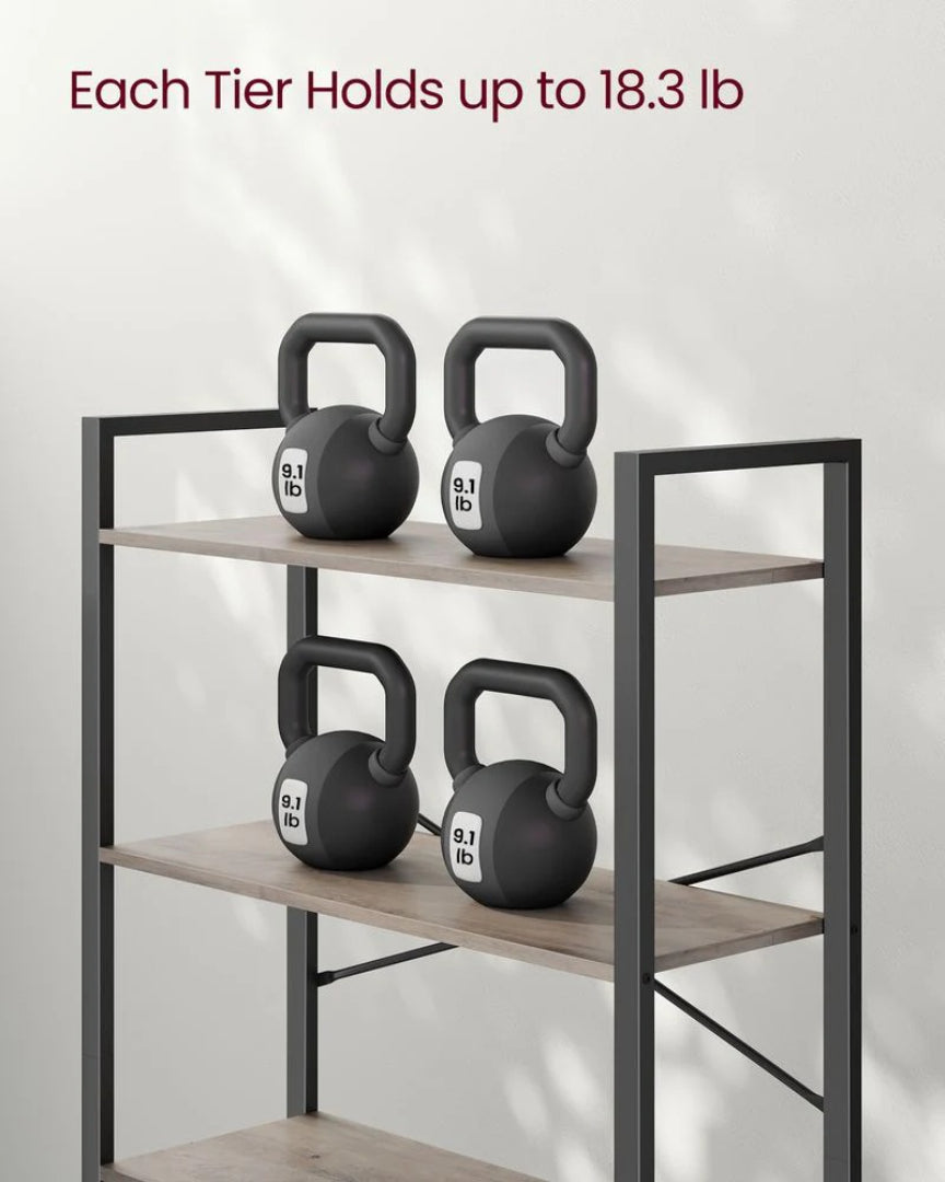 6 Tier Industrial Bookshelf With Steel Frame, 26/31.5 Inch Unit