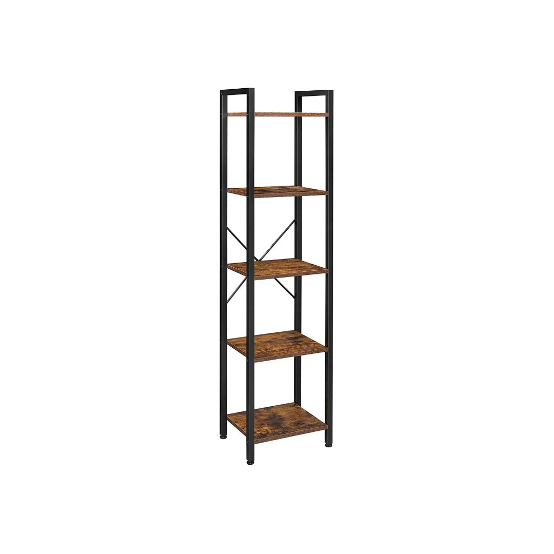 5 Shelf Storage Shelving Unit With Steel Frame Bookcase