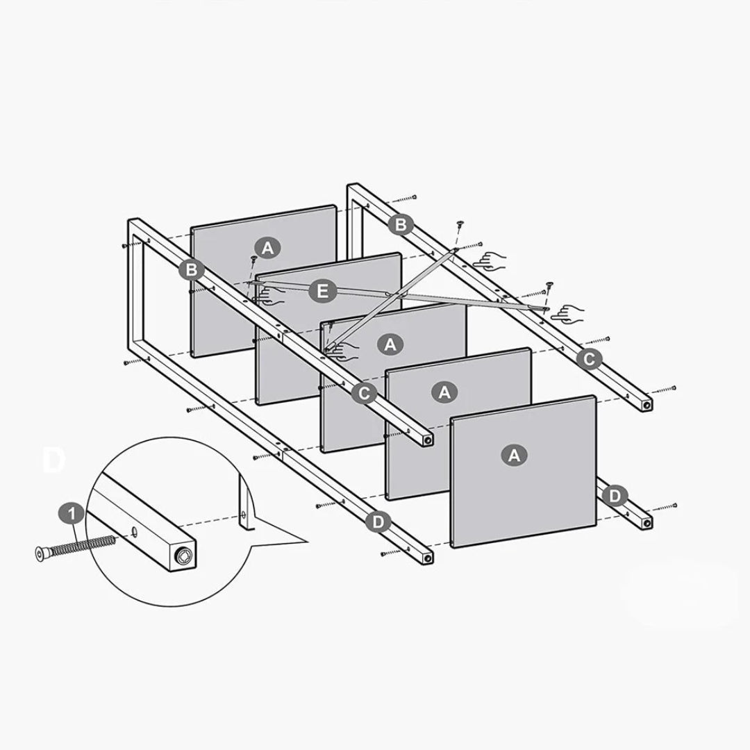 5 Shelf Storage Shelving Unit With Steel Frame Bookcase