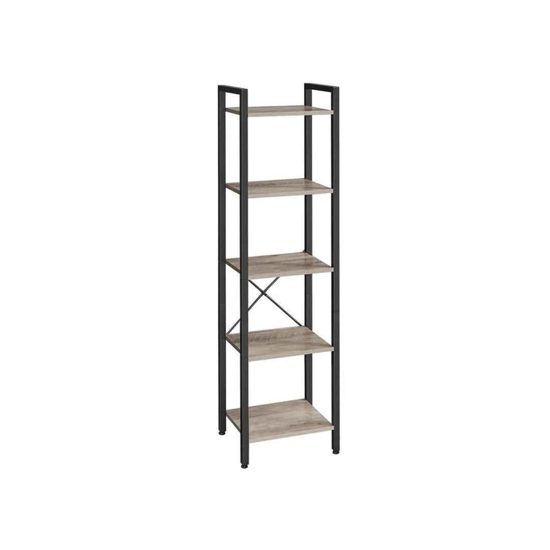 5 Shelf Storage Shelving Unit With Steel Frame Bookcase