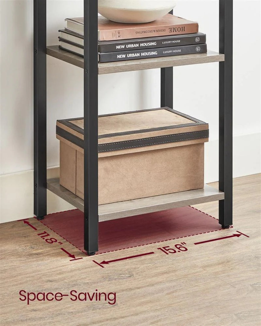 5 Shelf Storage Shelving Unit With Steel Frame Bookcase