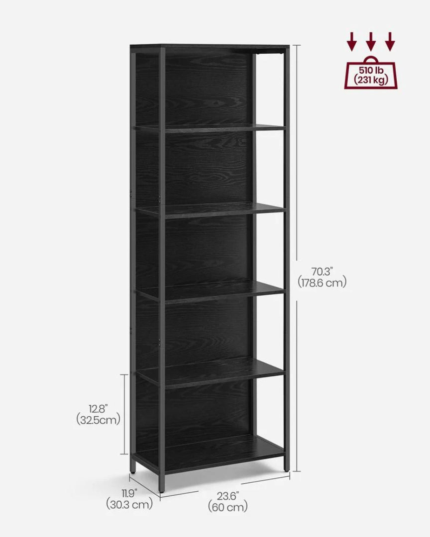 6 Tier LED Bookshelf With Dimmable Lights Display Shelf