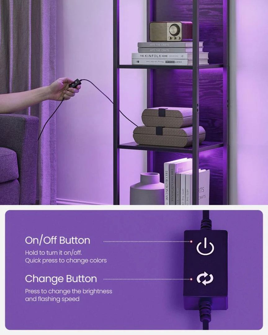 6 Tier LED Bookshelf With Dimmable Lights, 15.7/23.6 Inch Unit