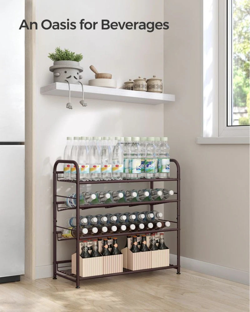 4 Tier Shoe Rack With Metal Shelves, Holds 16 Pairs Organizer