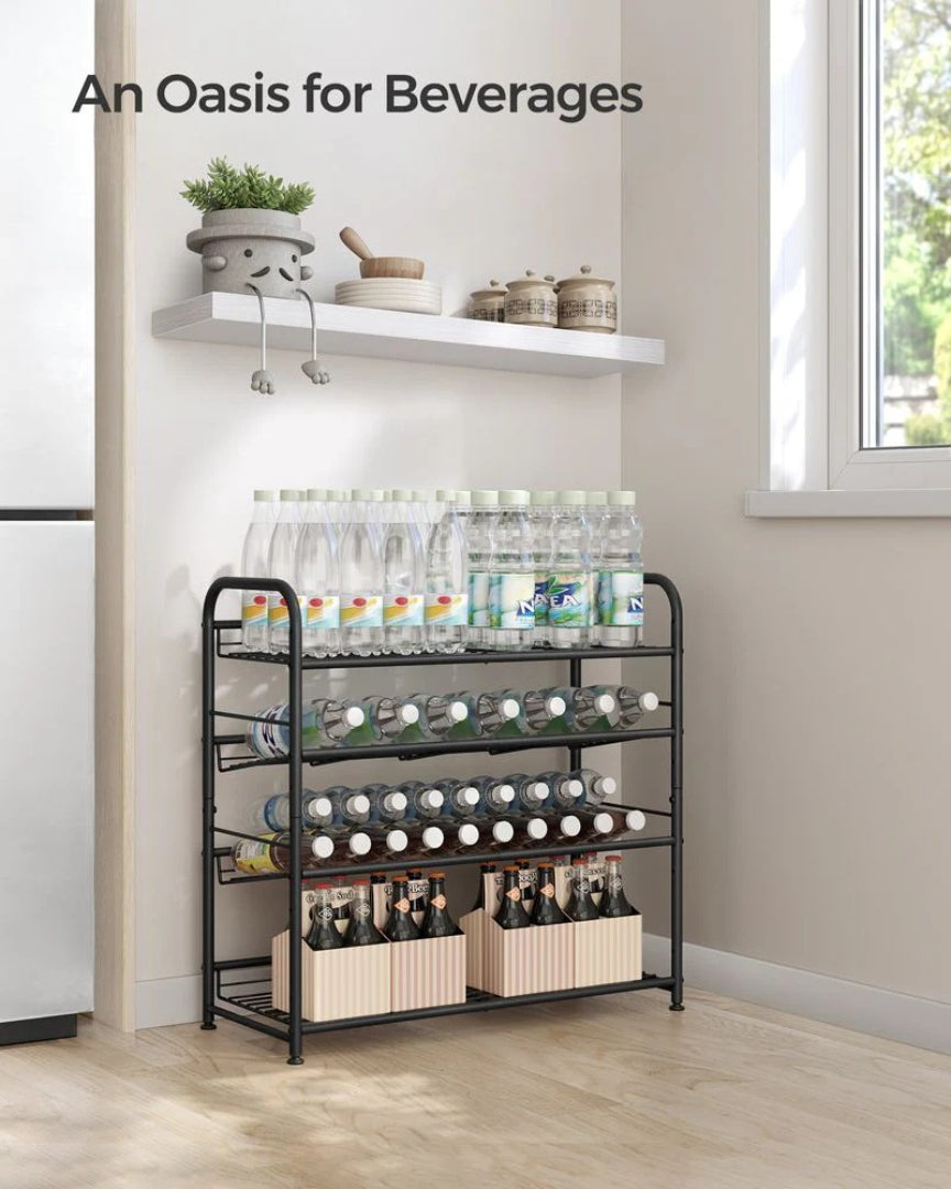 4 Tier Shoe Rack With Metal Shelves, Holds 16 Pairs Organizer