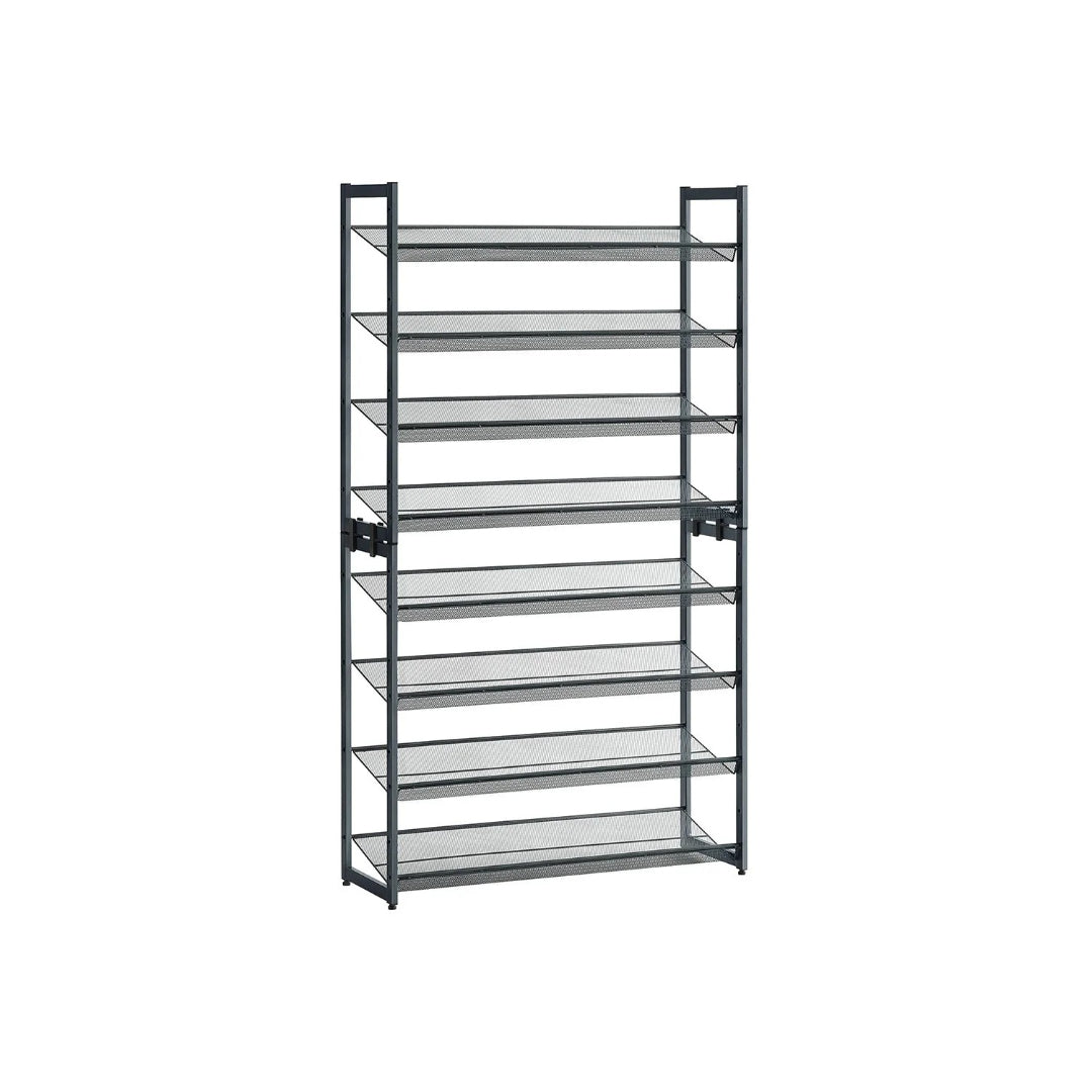 8 Tier Shoe Rack With Metal Shelves, Large Capacity Organizer