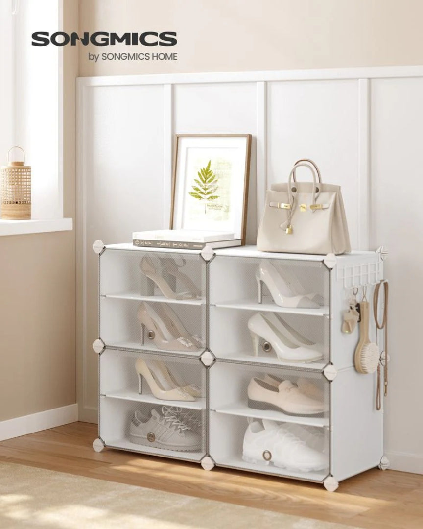 Shoe Organizer Cabinet With Doors 4 To 10 Cubes