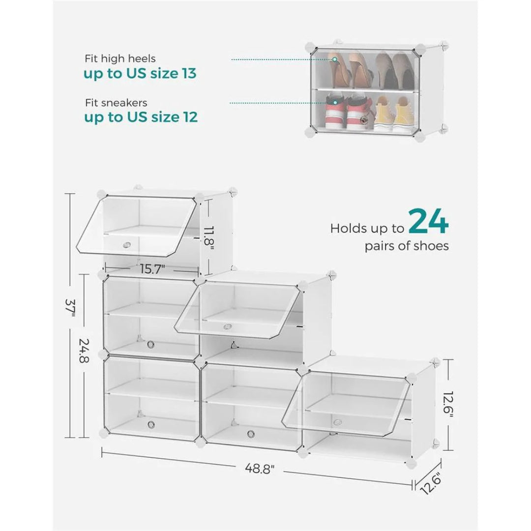 Shoe Organizer Cabinet With Doors 4 To 10 Cubes