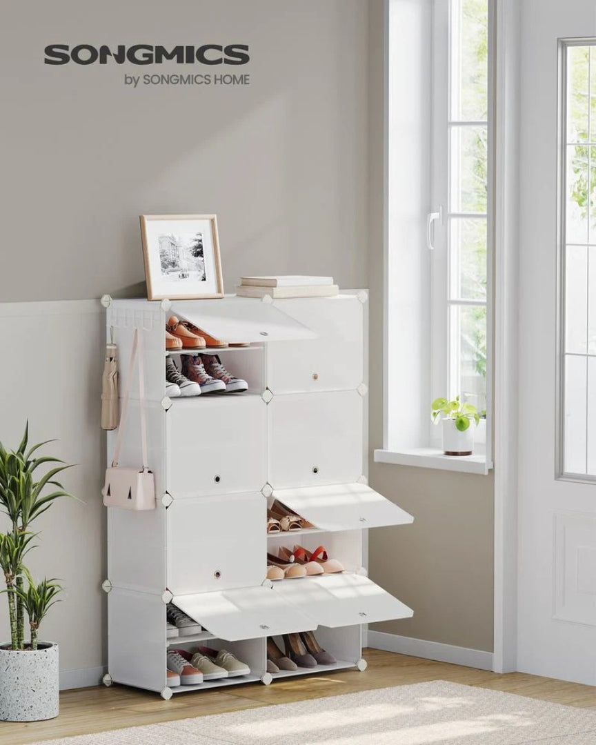 Shoe Organizer Cabinet With Doors 4 To 10 Cubes