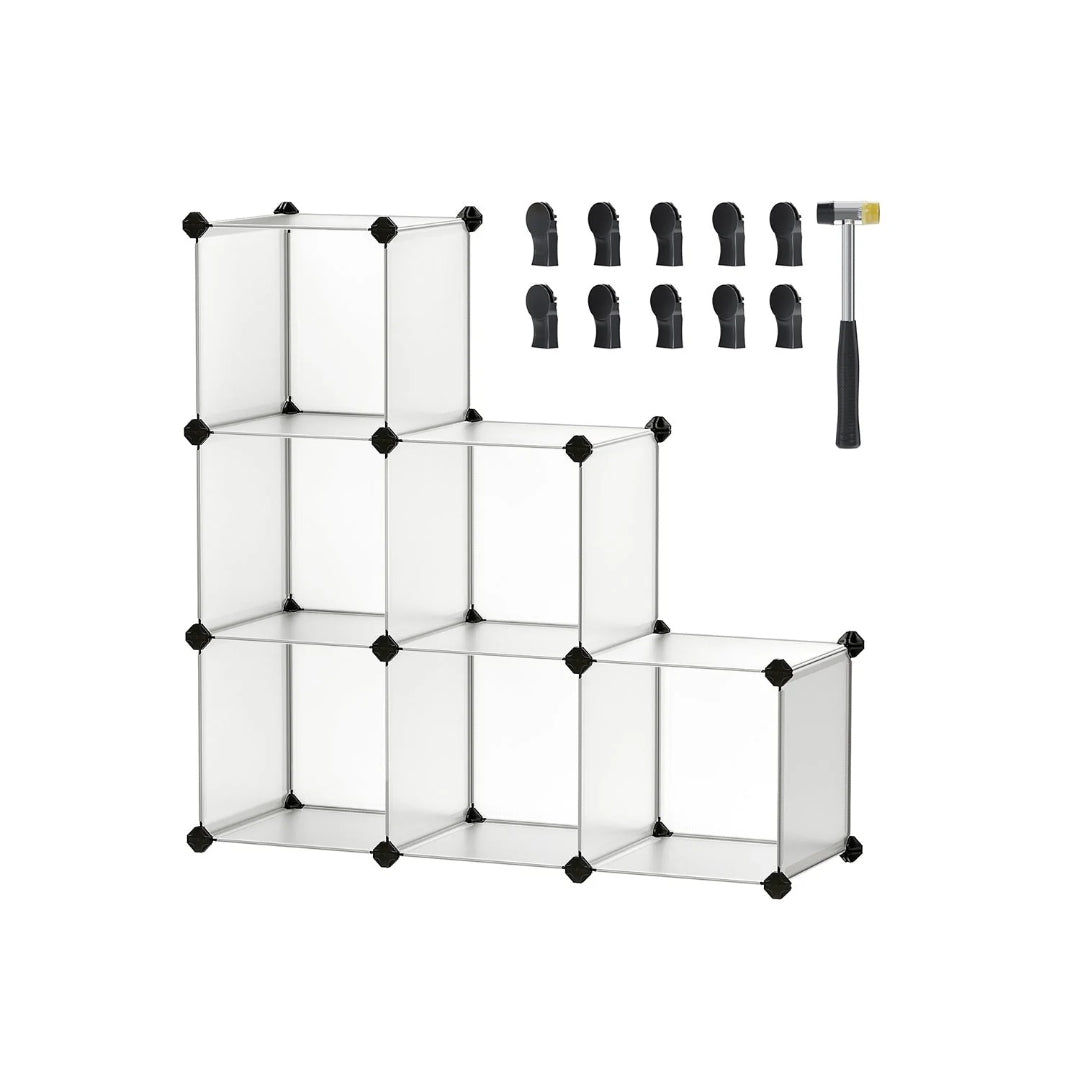 6 Cube Storage Organizer With Feet Modular Shelving