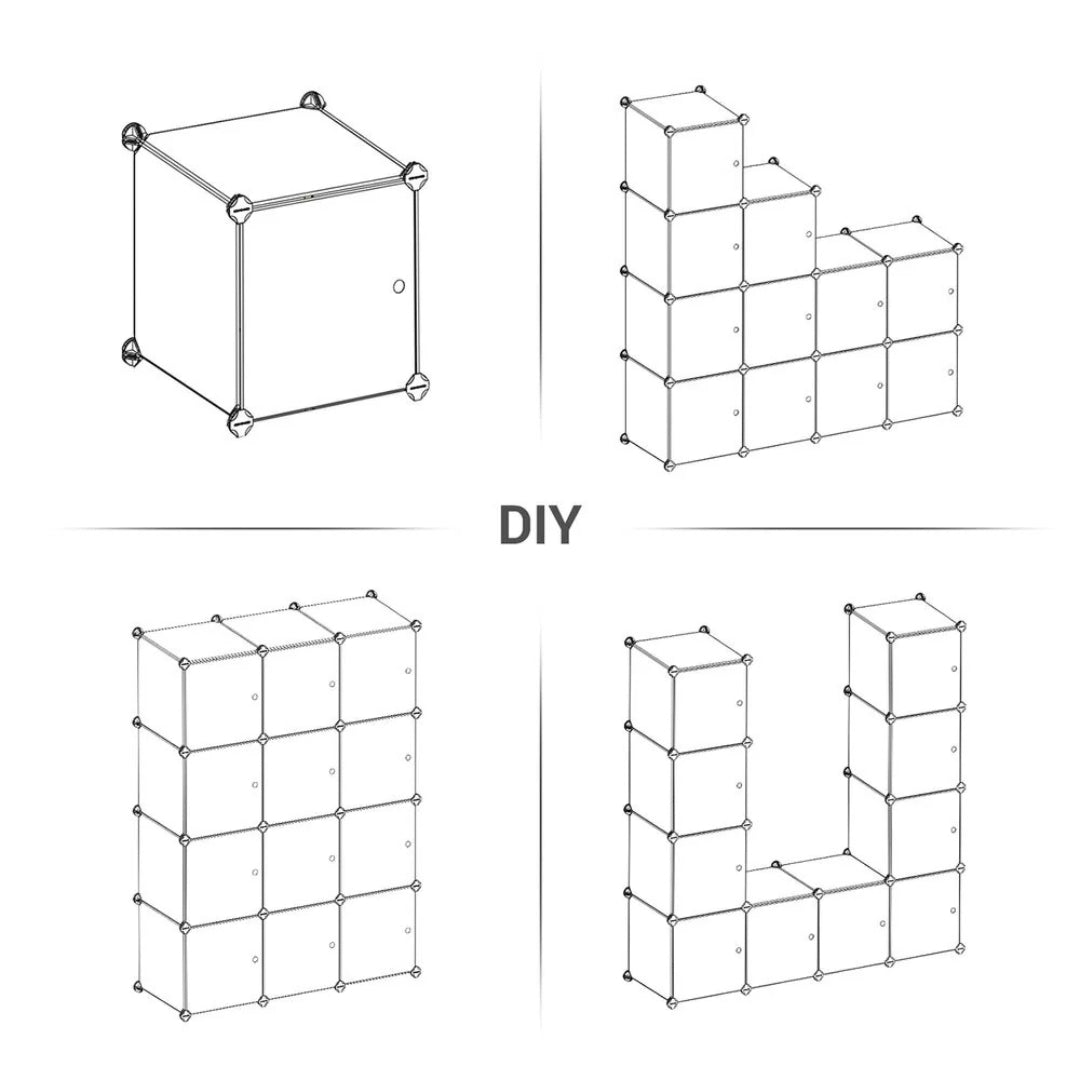 Cube Storage Cabinet With Doors 9 To 16 Plastic Cubes