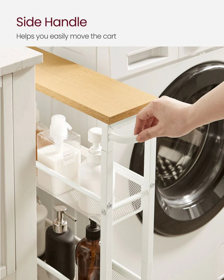 Slim Rolling Storage Cart 4 Or 5 Tier Narrow Utility